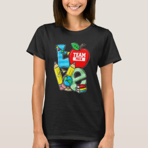T-shirt Premier Jour D'école Apple Love Team Élève De Pre 