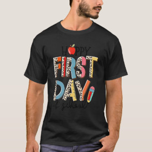 T-shirt Premier Jour D'école Léopard Boho Professeur Retou