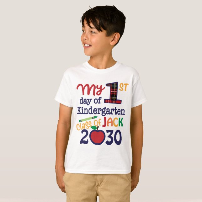 T-shirt Premier jour d'enfants de chemise de jardin (Devant entier)