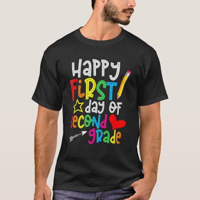T-shirt Premier Jour D'Enseignant De Deuxième Année Retour (Devant)