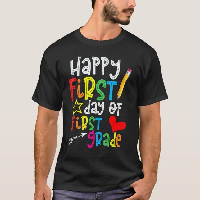 T-shirt Premier Jour D'Enseignant De Première Année Retour (Devant)