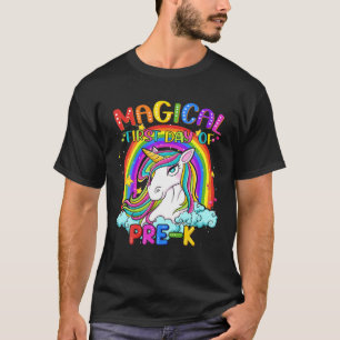 T-shirt Premier Jour Magique De Pré-K Unicorn Arc En Ciel