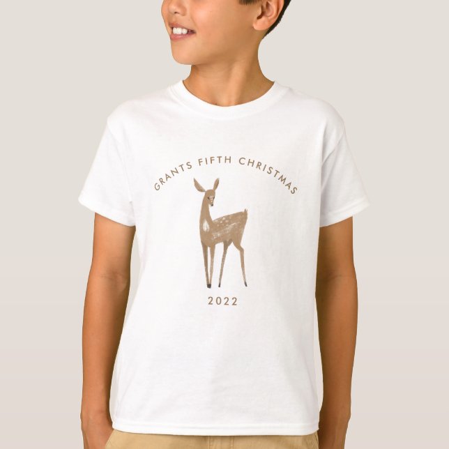 T-shirt Premier Noël bébé détails cerf (Devant)