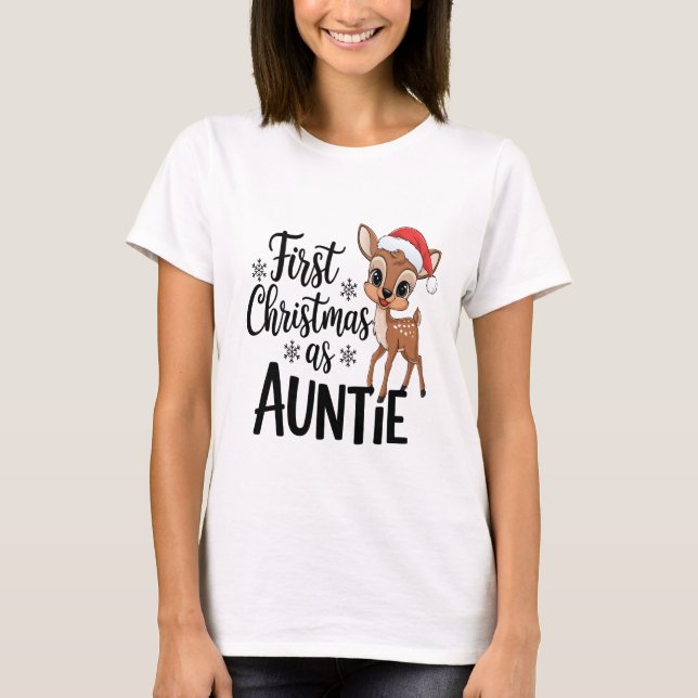 T-shirt Premier Noël en Chemise Tante | Festif (Devant)