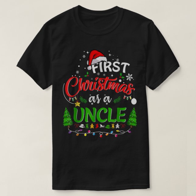 T-shirt Premier Noël en oncle Nouveau Oncle 1er Noël (Design devant)