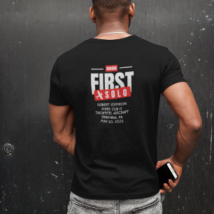 T-shirt Premier vol en solo personnalisé   PILOTE   Avion