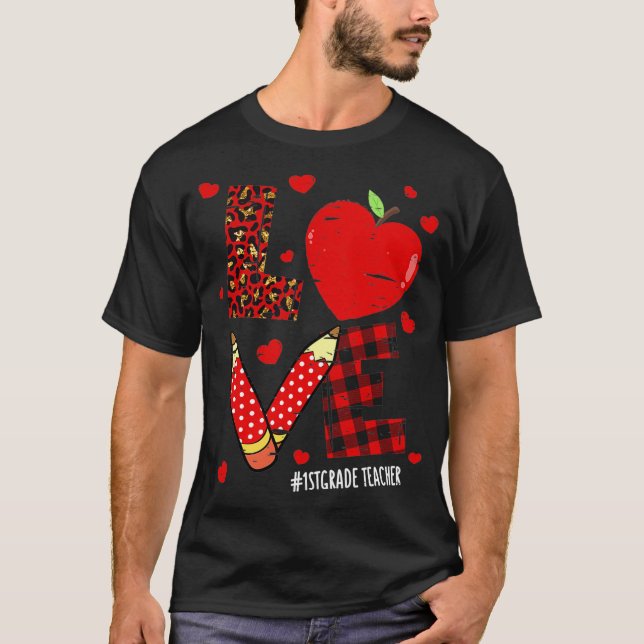 T-shirt Première année Enseignant Vie Saint-Valentin Leopa (Devant)