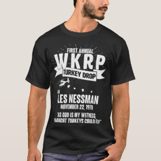 T-shirt Première chute annuelle WKRP Turquie avec Les Ness