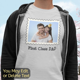 T-shirt PREMIÈRE CLASSE DAD Best Papa photo horizontale pe