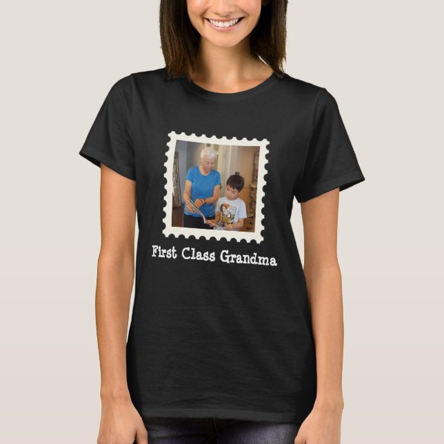T-shirt Première Classe grand-mère nana personnalisée phot (Devant)