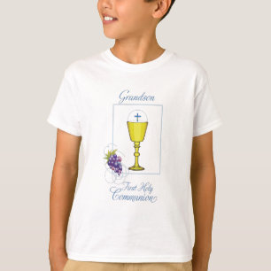 T-shirt Première communion de petit-fils, Chalice avec h