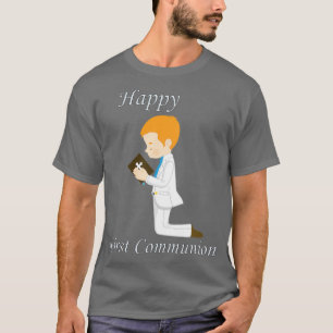 T-shirt Première communion Kneeling Redhead Boy