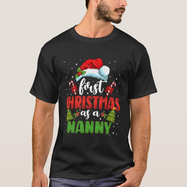 T-shirt Première En Tant Que Nanny Père Noël (Devant)