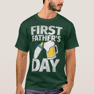 T-shirt Première Fête des pères Bière Bébé Bouteille Papa