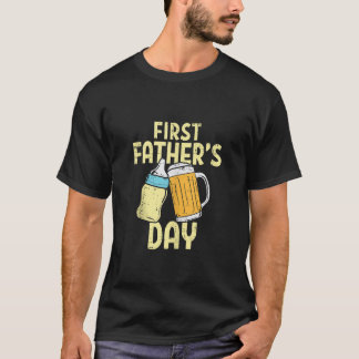 T-shirt Première Fête des pères mâle de la bouteille d'ali