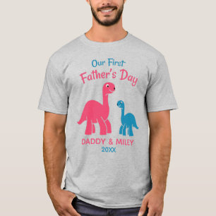 T-shirt Première Fête des pères personnalisée Cute Dinosau