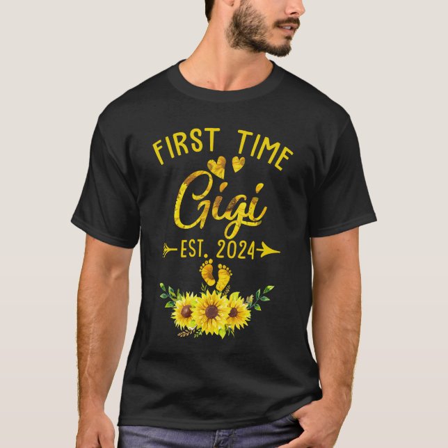 T-shirt Première Fois Gigi Est 2024 Tournesol Promu À Gig (Devant)