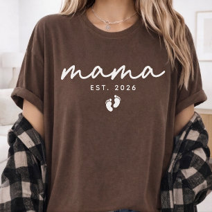 T-shirt Première fois maman Scénario moderne personnalis
