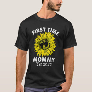 T-shirt Première Fois Mommy Sunflower Nouvelle Maman Est 2