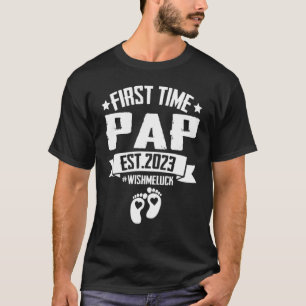 T-shirt Première Fois Pap Grandpa Est 2023 Pour Nouveau Gr