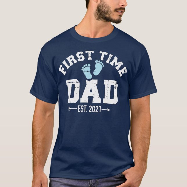 T-shirt Première fois papa est 2021 (Devant)