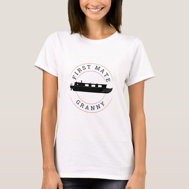 T-shirt Première mamie matée (rouge-noir) (Devant)