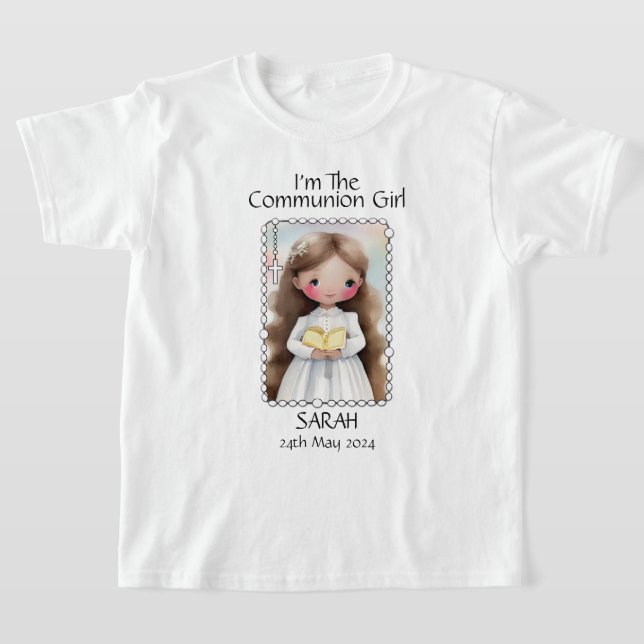 T-shirt Première Sainte Communion - Filles Image Option 1 (Poser)