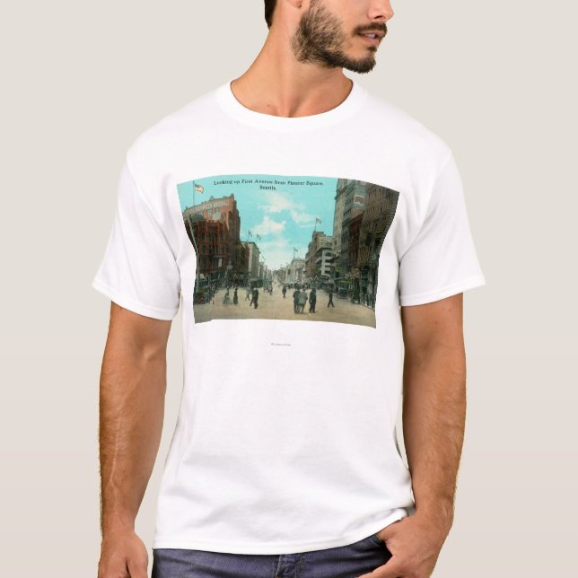 T-shirt Première vue d'avenue d'avenue pionnière (Devant)