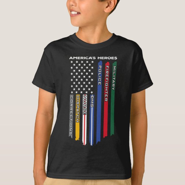 T-shirt Premiers intervenants - Police Militaire Pompier N (Devant)