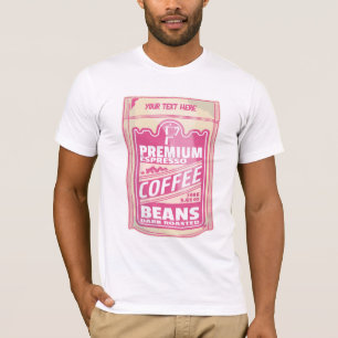 T-shirt Premium espresso café haricots rose nourriture pop