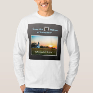 T-shirt Prenez le casque du salut - Manche longue blanche