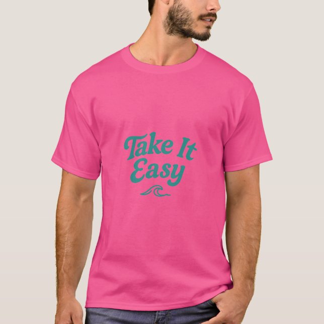 T-shirt Prenez-le facilement - Script rétro minimal Surf T (Devant)