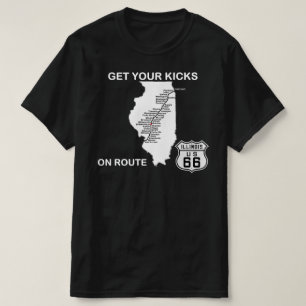 T-shirt Prenez votre pied sur la route 66 de l'Illinois