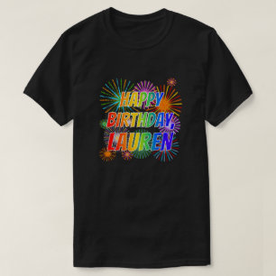 T-shirt Prénom "LAUREN", Amusant "HEUREUX ANNIVERSAIRE"