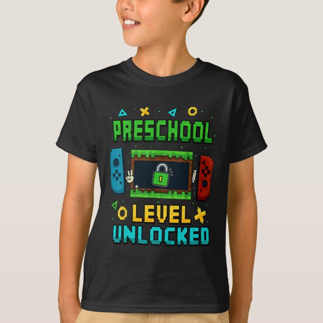 T-shirt Preschool Level Unlocked Ck To School Pixel Art Ga (Devant)