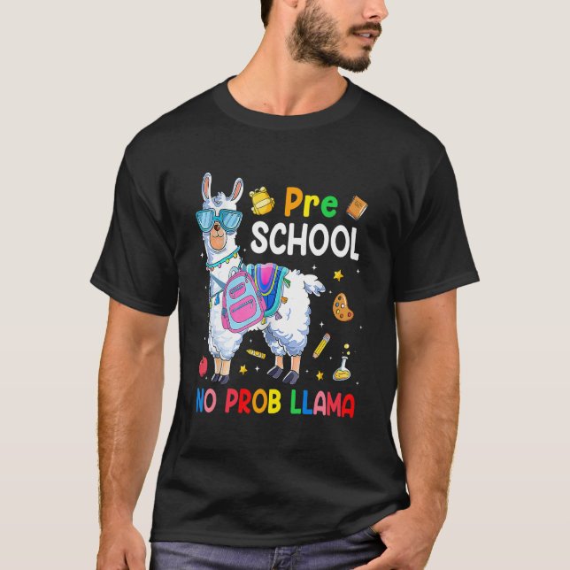 T-shirt Préscolaire No Prob Llama Retourner À L'Équipement (Devant)
