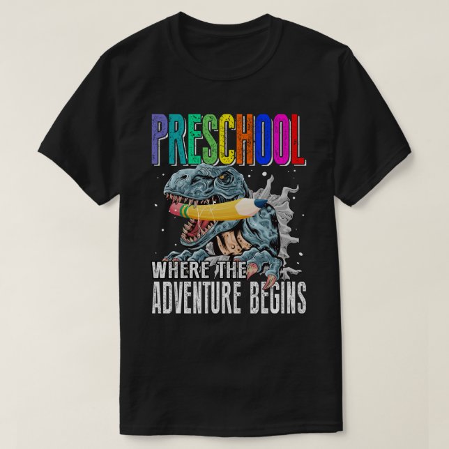T-shirt PRÉSCOLAIRE Où Commence L'Aventure (Design devant)