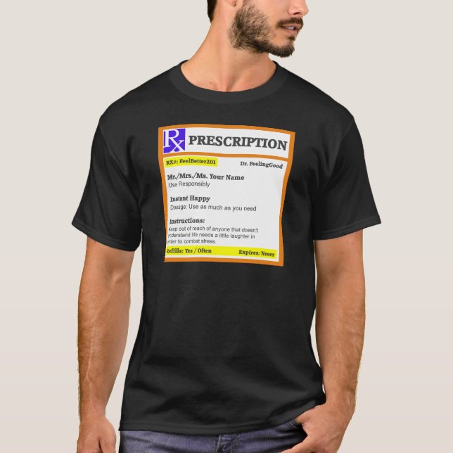 T-shirt Prescription drôle de rx (Devant)