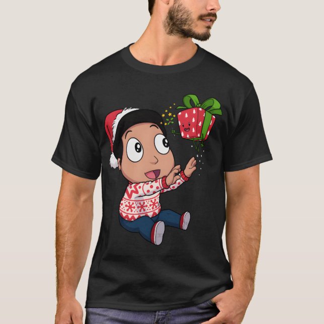 T-shirt PRÉSENTE Famille de Noël (Devant)