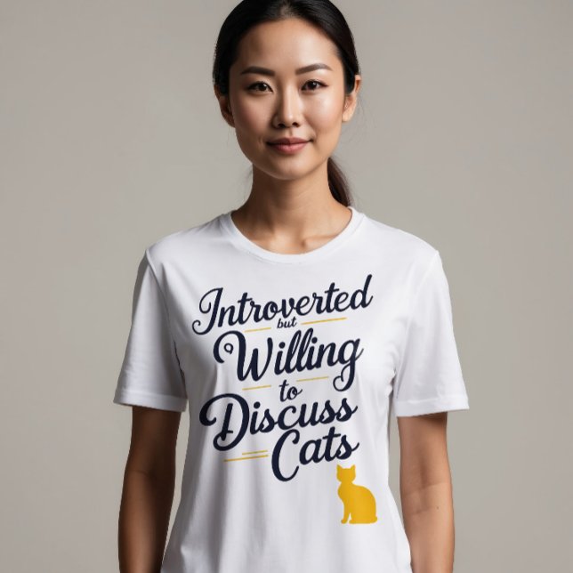 T-shirt Présenté mais prêt à discuter des chats (Créateur téléchargé)