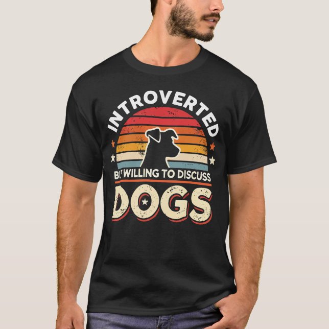 T-shirt Présenté mais prêt à discuter des chiens - drôle (Devant)