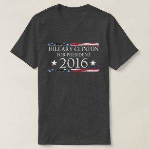 T-shirt Président 2016 drapeau américain de Hillary