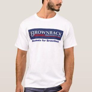 T-SHIRT PRÉSIDENT DE RELIEF APLATI 2008 DE BROWNBACK BLEU