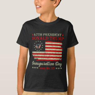 T-shirt Président Donald Trump Jour d'investiture 2025 Vin