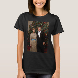 T-shirt Président George Bush, Laura Christmas Maison Blan