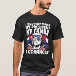 T-shirt Président Trump Family Cornhole MAGA Bean Bag juil