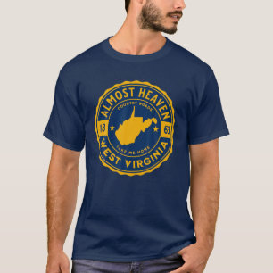 T-shirt Presque le Ciel Accueil Virginie-Occidentale Carte