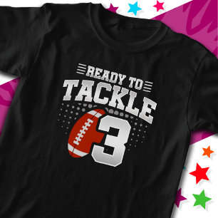 T-shirt Prêt à attaquer 3 Football Party 3e anniversaire