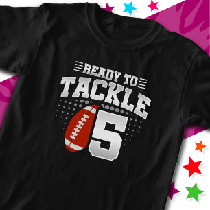T-shirt Prêt à attaquer 5 Football Party 5e anniversaire