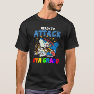 T-shirt Prêt À Attaquer Des Garçons De 8E Année Requin Ret